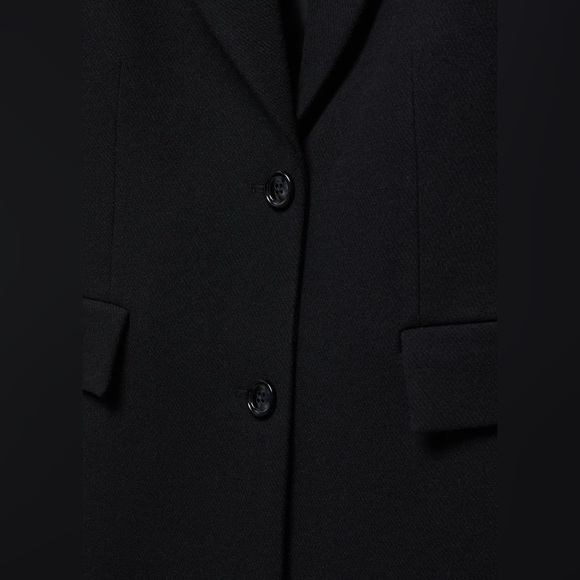 MANGO Lapelled Straight-Cut Coat, Black - Medium - Picture 5 of 8
